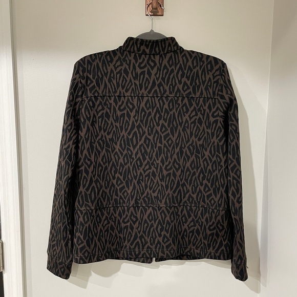 Rafael Sport Black Brown Zip Front Jacket Blazer Stretch Size medium - Picture 3 of 3